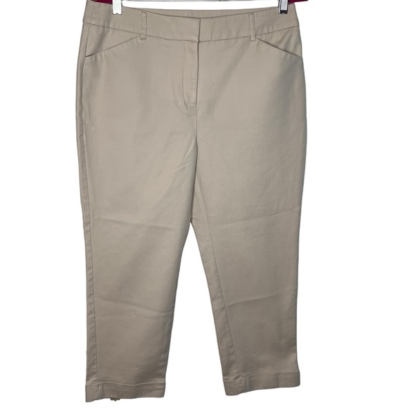 Chicos So Slimming Women’s Beige Cropped Pants Size 16 Cotton Spandex Blend - Picture 1 of 15